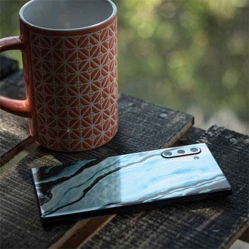 Aqua Blue Marble Ink Galaxy Note 10 Skin